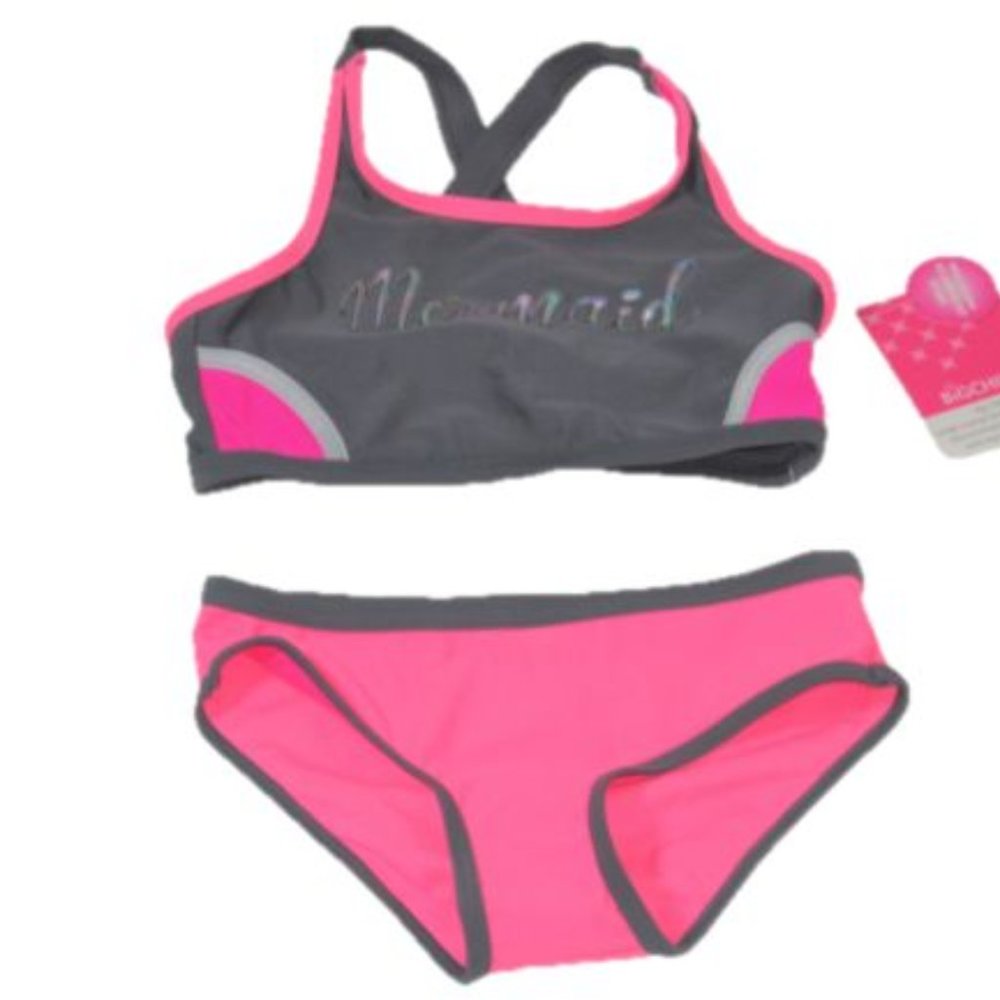 Big Chill Girls Two Piece Mermaid Swim Suit